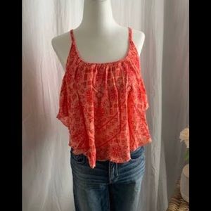 G by guess tangerine bodysuit crop top